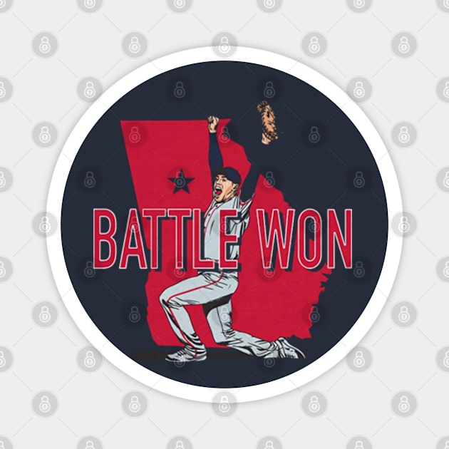 Freddie Freeman Battle Won Magnet by KraemerShop